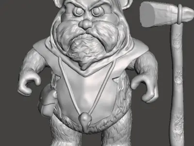 STL File 3D Ewoks CHUKHA 3D print model 3D print model  3D print model