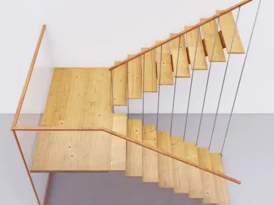 Stairs 07 Low-poly 3D model
