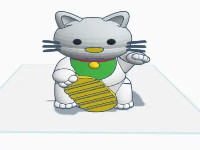 Japan Gorgeous Cat Low-poly 3D model