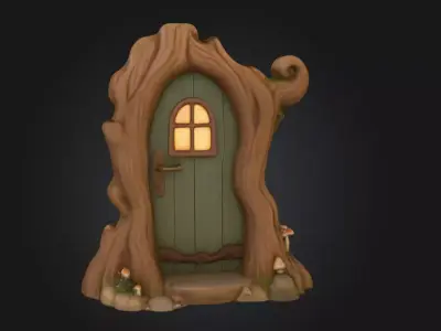 Enchanted Tree Doorway Mystical Fantasy Low-poly 3D model