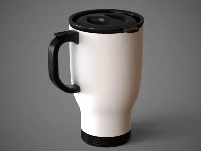 Travel Mug White Low-poly 3D model