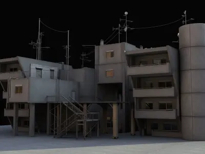 SCIFI Cyberpunk Buildings Pack Low-poly 3D model