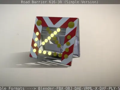 Road barrier 616-30 - Simple Version Low-poly 3D model