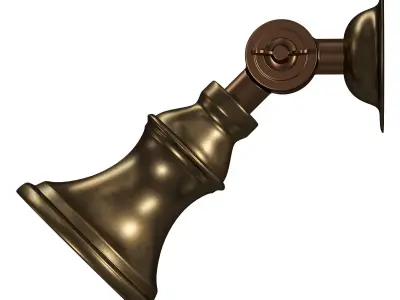 Accra Traditional Adjustable Brass Wall Spotlight 3D model