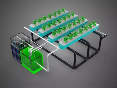 SMART IOT PH NUTRIENT CONTROL MONITOR NFT HYDROPONIC PLANT FARM 3D model
