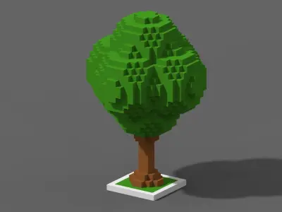 Tree Voxel - 4 Low-poly 3D model