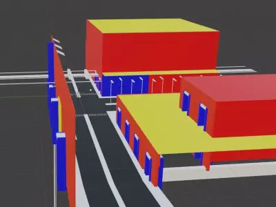 LowPoly City Section 3D model