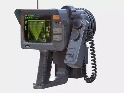 Handheld Sci-Fi Game Ready Sonar Device Low-poly 3D model