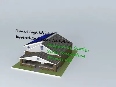 Frank Lloyd Wright Inspired 2nd Floor Room Additon Free 3D model