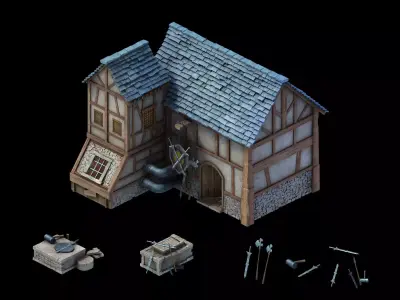 Rainbow City - Blacksmith Shop 01 3D model