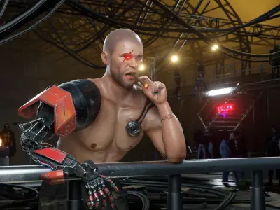 Cyborg character Low-poly 3D model