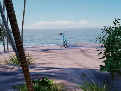 Beach  Island With realistic textures  3D model