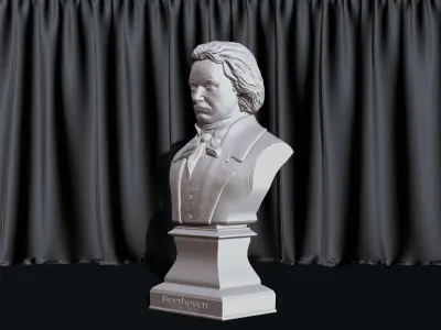 Ludwig van Beethoven Bust file STL-OBJ for 3D printing 3D print model