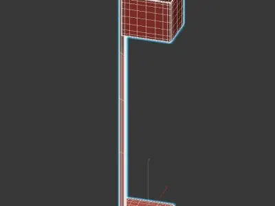 SEIZE floor lamp with wooden base and shade 3D model