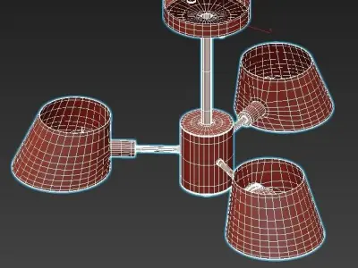 lumion ceiling light with three lamps 3D model
