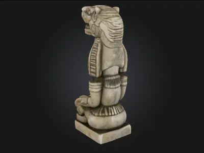 Jaguar Warrior Statue  Ferocity Cast in Stone 3D model