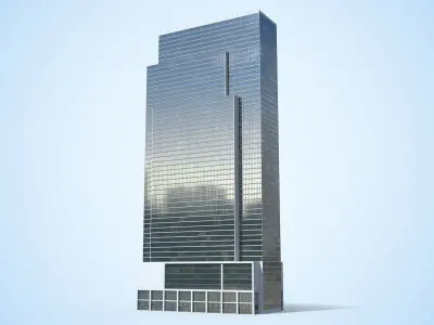 Office Building Day and Night Low-poly 3D model