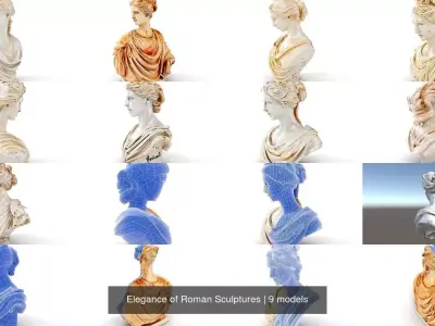 Elegance of Roman Sculptures 3D Model Pack