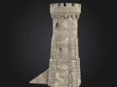 Stone Watchtower Low-poly 3D model