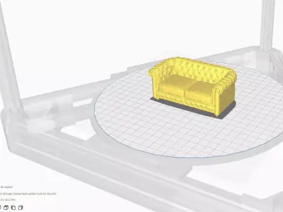 Detailed Vintage Chesterfield Sofa Miniature for 3D Printing   3D print model