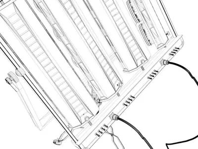 Studio-Light light stand with four lights 3D model