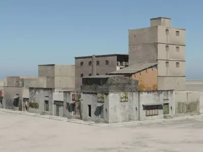 Shanty Town Buildings 2 City Block A B C Low-poly 3D model