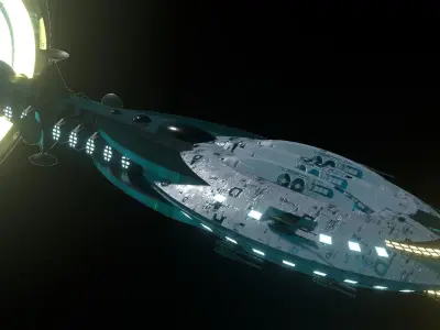 SCFI IMPERIAL Corvette Spaceship Low-poly  3D model