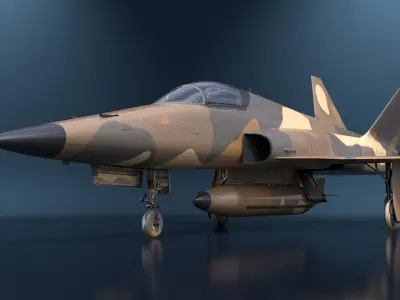  Sand Camouflaged Military Fighter Jet Simplified 