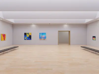 Art Museum Gallery Interior 11  Low-poly 3D model