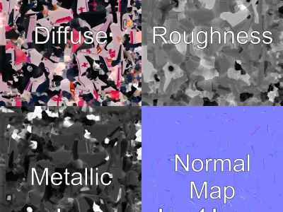 Psychological Support Mobile Van with Floral Design Low-poly 3D model