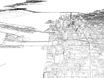 Miami City of Florida Low-poly 3D model