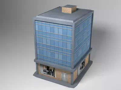 Low Poly Building Low-poly 3D model