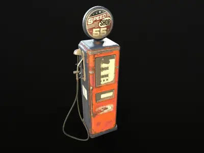 Gas Pump Low-poly 3D model