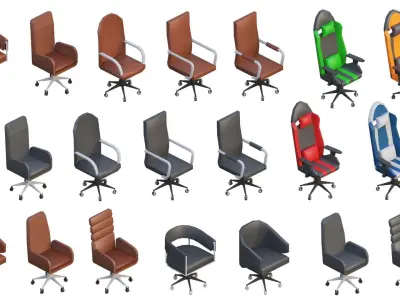 Low Poly Furniture - 1000 models collection interior Vol1-Vol2 Low-poly 3D model