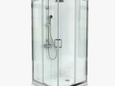 Square Shower Cabins Set 3D model