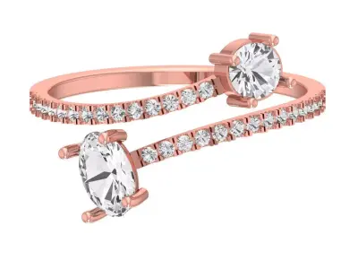 Solitaire Women Light Weight Oval Round Stone Band Ring 3D print model purchase