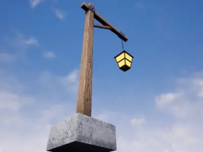 Medieval Light Post  3D model