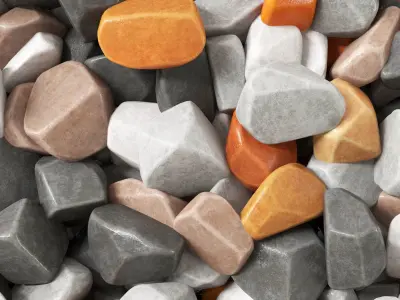 Gravel stone rock road n1 3D model