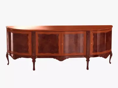 ITALIAN XV CHIPPENDALE SIDEBOARD SERVER BURL CIRCA 1920 3D model