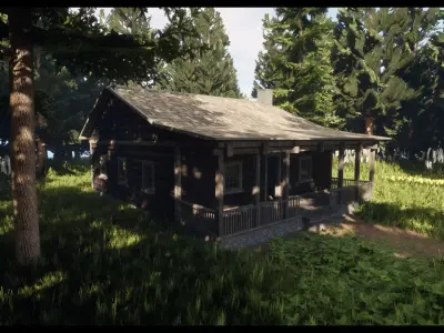 Log Cabin Low-poly 3D model