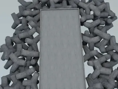 Pier breakwater 3D model