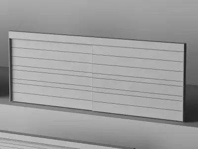 Modern Garage Door Sliding Gate Pack PBR Game Ready Low-poly 3D model