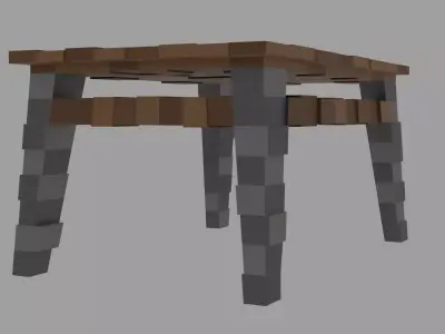 Low Poly Stylized Dining Table Game Ready Low-poly 3D model