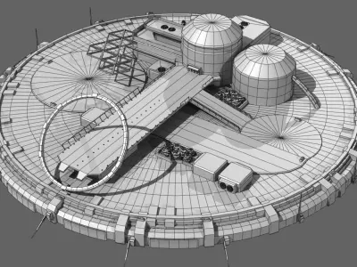 Dome District Low-poly 3D model