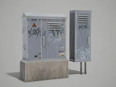 Street Fuse Box Low-poly 3D model