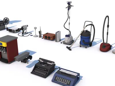 70 Interior Electronic Collection Pack for Game Ready Low-poly 3D model