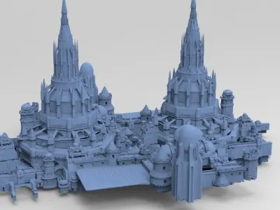 Gondorian castle inspired walls 3D model