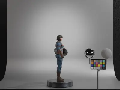 Captain Carter Low-poly 3D model