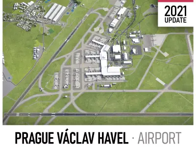 Prague Vaclav Havel Airport Low-poly 3D model