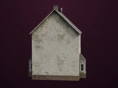 Old Dusty Vintage House01 All PBR Unity UE Textures Included Low-poly 3D model